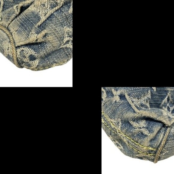 Louis Vuitton Denim Mini Pleaty Vintage Pouch Pochette Bag Monogram LV Purse - Picture 7 of 15